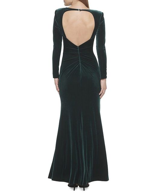 Eliza J Ruched Velvet Maxi Dress in Green Lyst