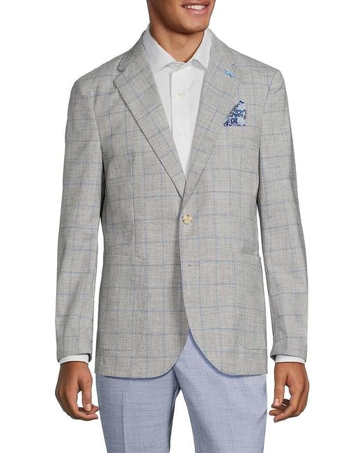 Tailorbyrd Gray Windowpane Sportcoat for men