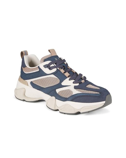 Kenneth Cole Blue Alder Colorblocked Low-Top Sneakers for men