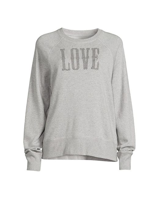Zadig & Voltaire Gray Love Raglan Sleeve Sweatshirt