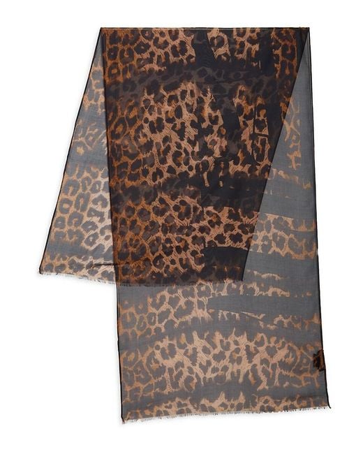 AllSaints Black Leopard Print Scarf