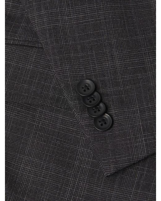 Kenneth Cole Black Mini Grid Two-Button Slim-Fit Suit for men