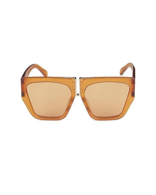Karen Walker Double Trouble 57mm Square Sunglasses in Natural | Lyst
