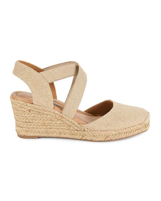 Easy Spirit Natural Semeza Strappy Wedge Heel Espadrille Pumps