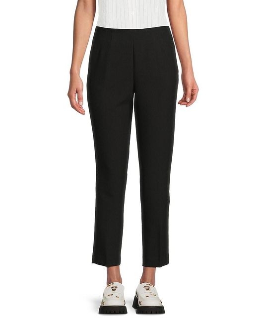 Karl Lagerfeld Black Flat Front Cropped Pants