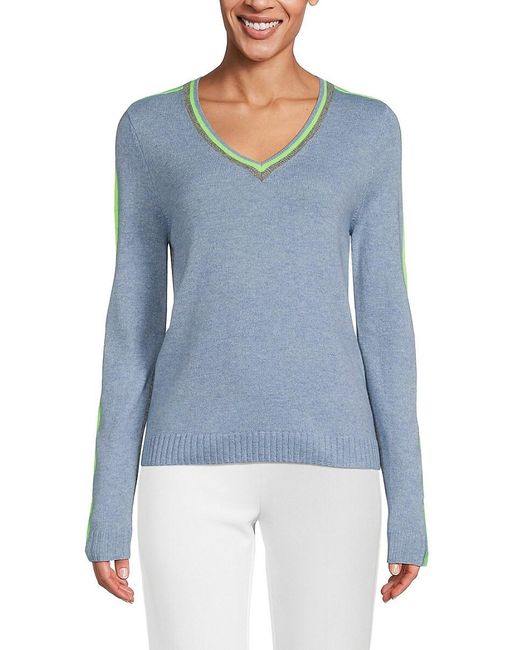 Lisa Todd White Tipped Wool & Cashmere Sweater