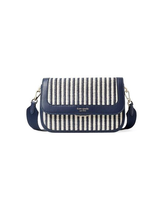 Kate Spade Medium Buddie Striped Straw Shoulder Bag Lyst