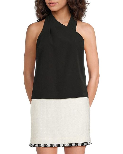 MILLY Black Preston Cady Halter Top