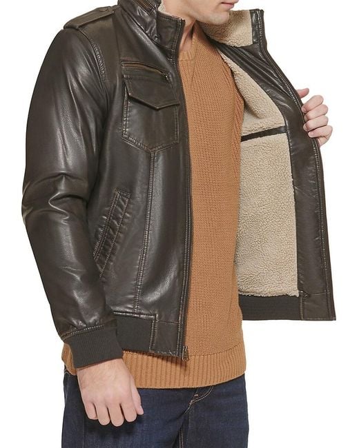 Levi's Gray Faux Shearling Lined Bomber Jacket for men