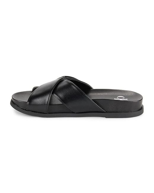 Calvin Klein Black Eandria Logo Crisscross Sandals