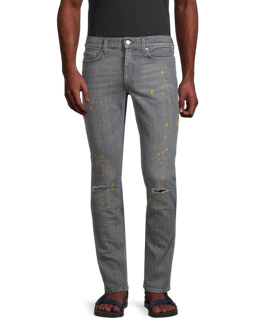 BLK DNM Gray Cropsey 5-Pocket Jeans for men