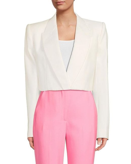 Alexander McQueen Pink Cropped Wool Blazer