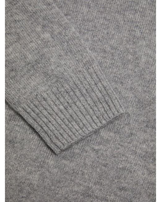 Saks Fifth Avenue Gray Rib-Knit Turtleneck 100% Cashmere Sweater