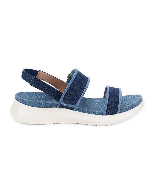 Cole Haan Blue Meritt Denim Platform Sandals