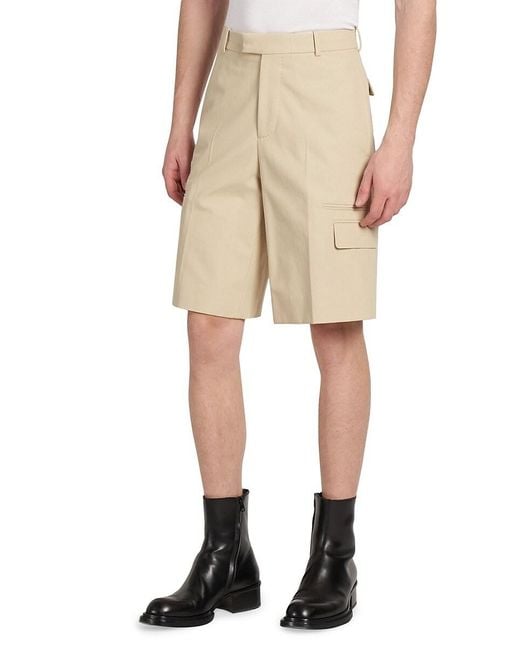 Alexander McQueen Natural Cotton Cargo Shorts for men