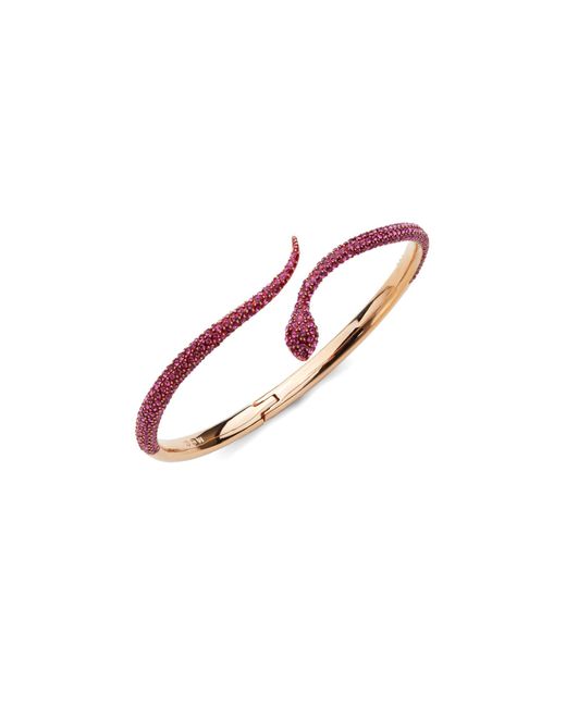 Swarovski Pink Leslie 18k Rose Gold & Crystal Snake Cuff Bracelet