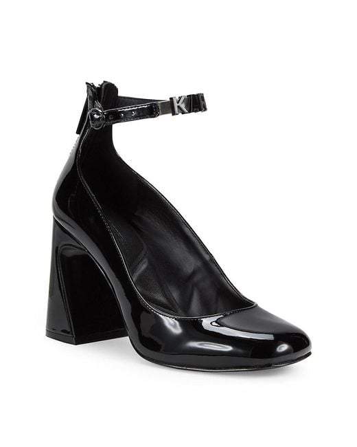 Karl Lagerfeld Black Pavla 90Mm Block Heel Pumps