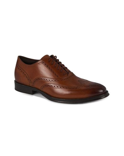 Cole Haan Brown Leather Wingtip Brogue Oxford Shoes for men