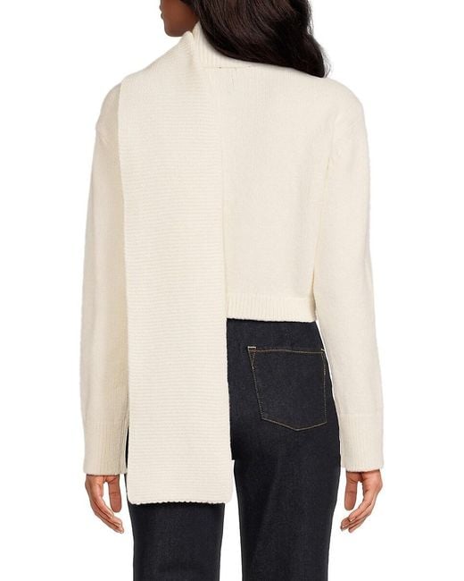 Alice + Olivia White Rutson Cardigan With Scarf