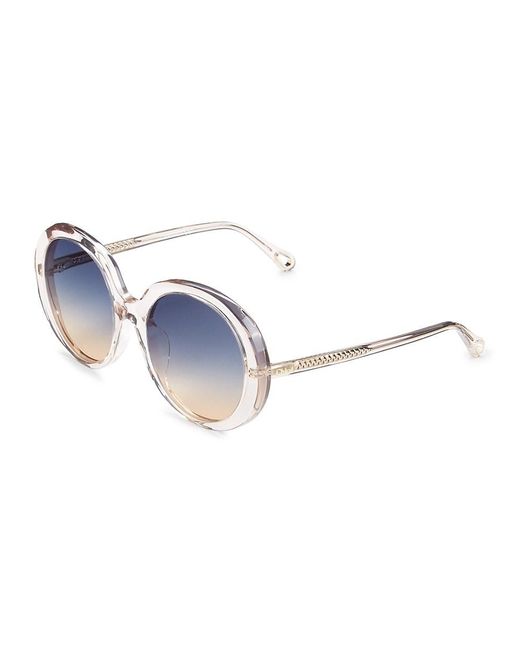 Chloé 56mm Round Sunglasses in Blue | Lyst UK