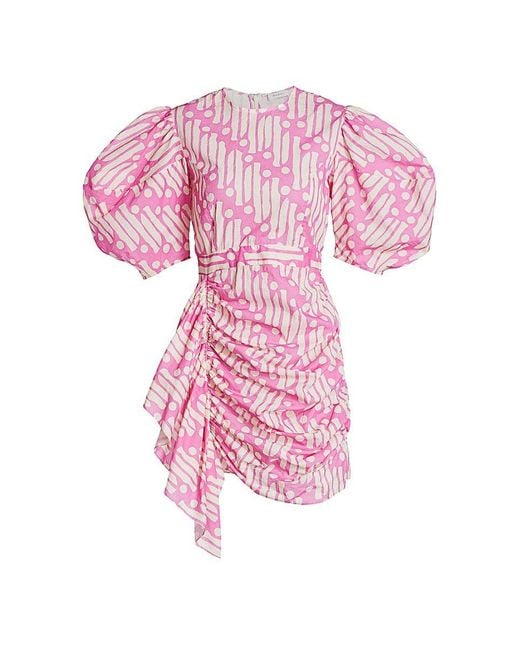 RHODE Pink Pia Puff-sleeve Minidress