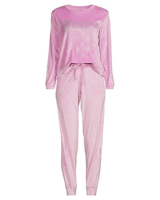 Juicy Couture 2-piece Velour Sweatshirt & joggers Sleep Set in