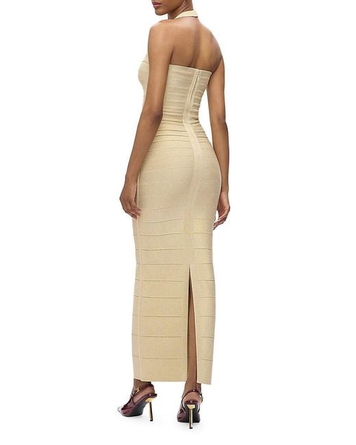 Hervé Léger Natural Iris Column Gown