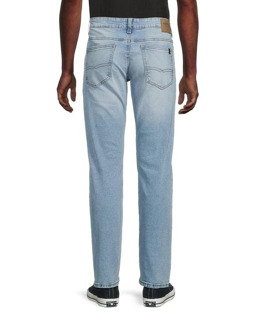 Buffalo David Bitton Blue Slim Straight Jeans for men