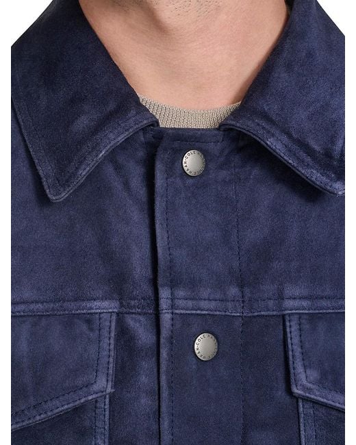 Cole Haan Green Suede Regular Fit Jacket for men