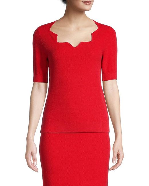 Victor Glemaud Seed Stitch Top in Red | Lyst