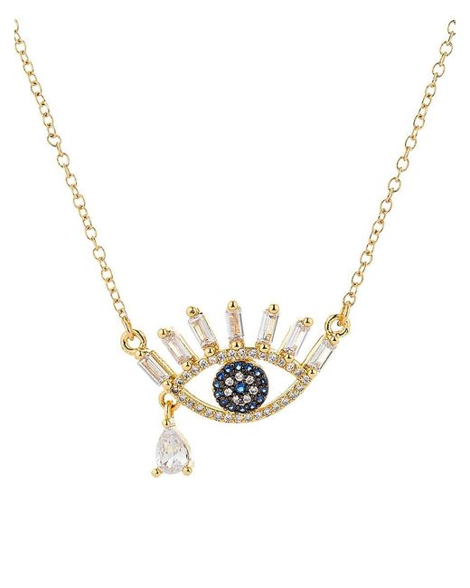 Eye Candy LA 14k Goldplated Sterling Silver & Crystal Evil Eye Teardrop