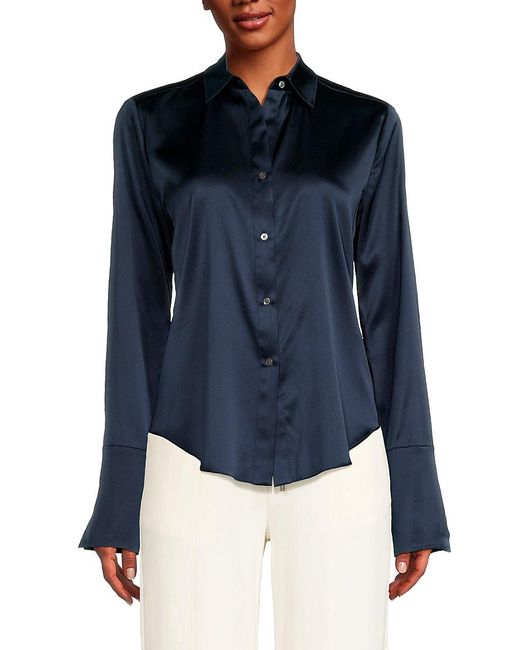Twp Blue Bessette Silk Blend Shirt