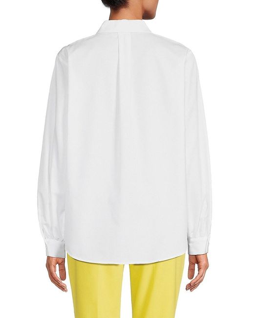 Calvin Klein White Solid Button Down Shirt