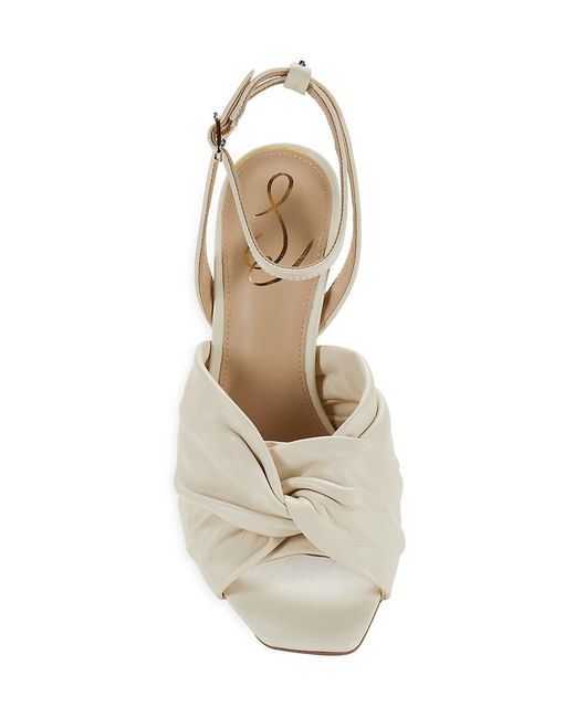 Sam Edelman White Knotted Leather Sandals