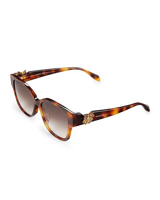 Alexander McQueen Brown 56mm Rectangle Sunglasses