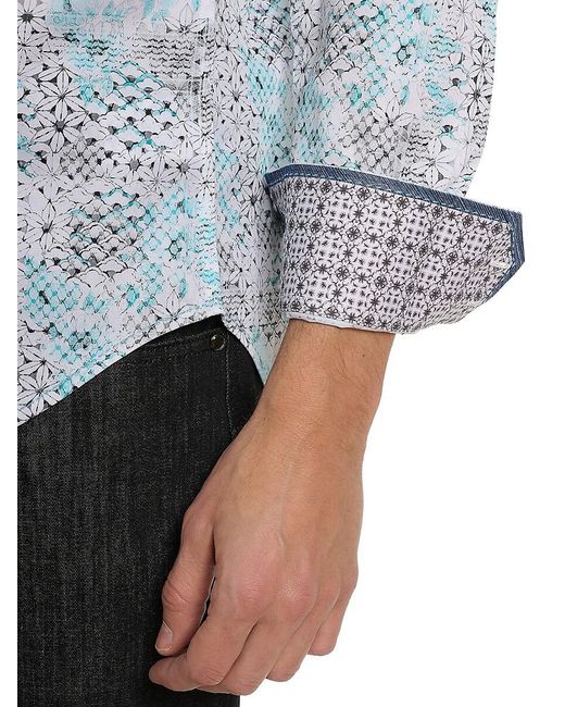 Robert Graham Blue Hendriks Abstract Cotton-Blend Shirt for men