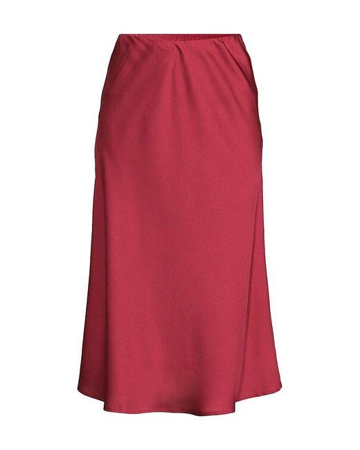 Adrianna Papell Red Satin A Line Skirt