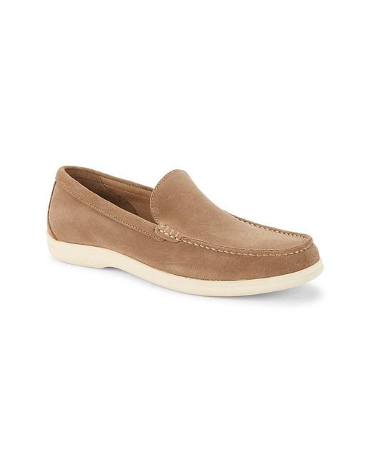 Johnston Murphy Marlow Suede Loafers in White for Men Lyst UK