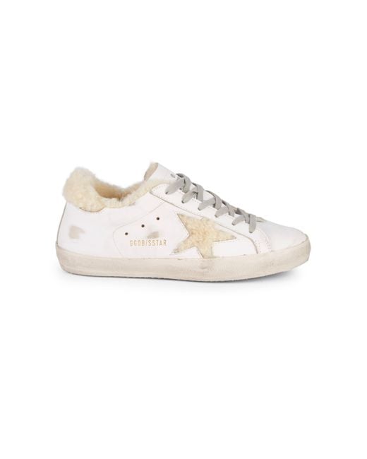 Golden Goose Deluxe Brand White Superstar Shearling Lined Sneakers