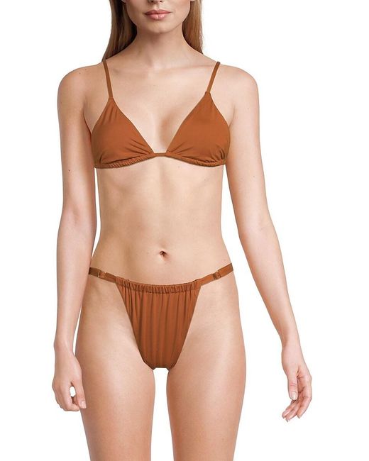 WeWoreWhat Brown Cooper Triangle Bikini Top