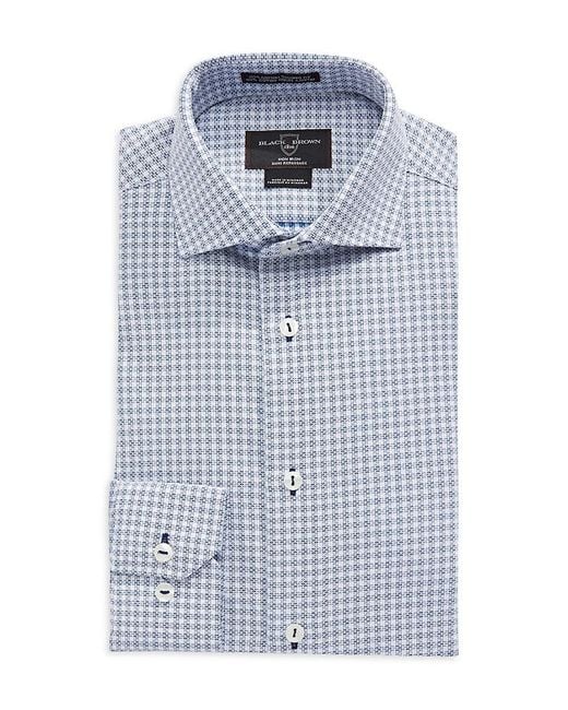 Black Brown 1826 Blue Slim-fit Non-iron Dress Shirt for men