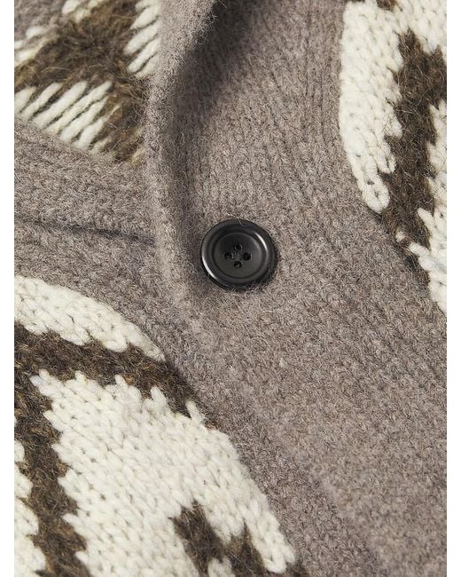 Rails Gray Kallio Fair Isle Shawl Collar Cardigan for men