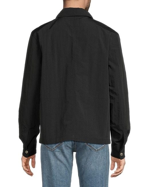 Joe's Jeans Black Point Collar Front Zip Jacket for men