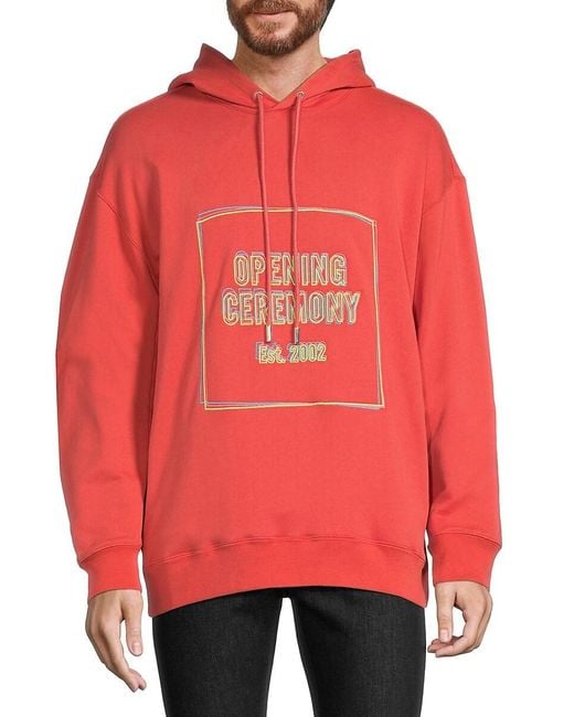 Opening Ceremony Red Graphic Hoodie for men