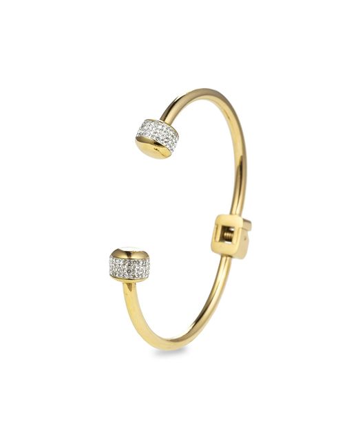 Eye Candy LA Luxe Collection Maya Goldtone, Titanium & Crystal Cuff Bracelet in Natural Lyst