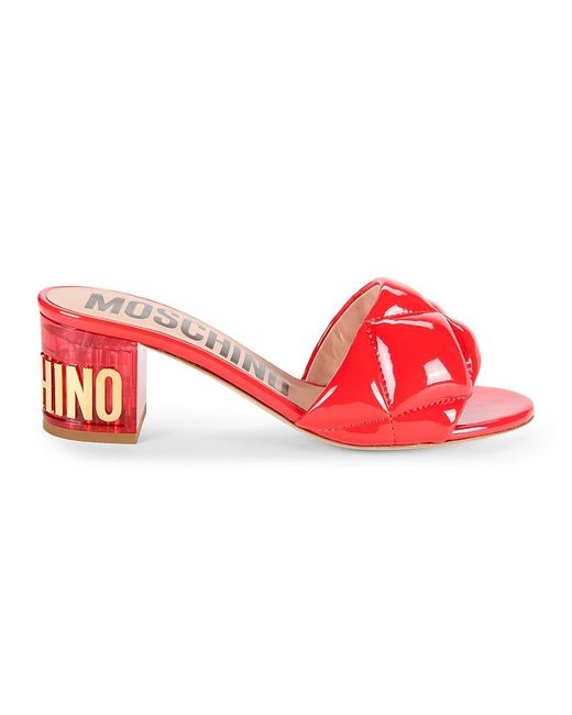 Moschino Couture Red ! Quilted Patent Leather Sandals