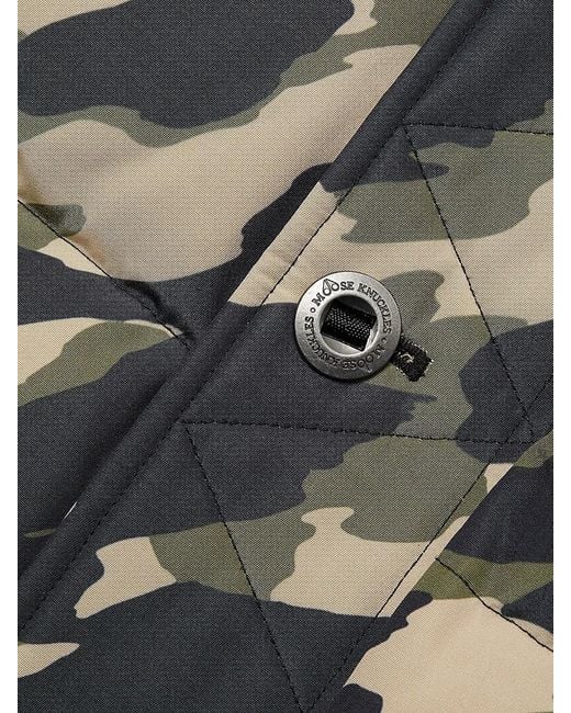 Moose Knuckles Black Core Classic 3Q Camouflage Fur-Trimmed Down Jacket for men