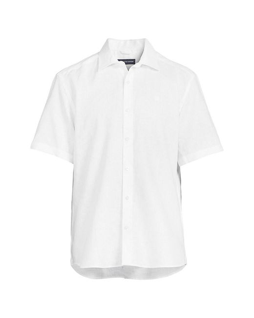 North Sails White Short Sleeve Linen Shirt for men