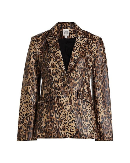 Cinq À Sept Brown Cheyenne Leopard Faux-Leather Blazer