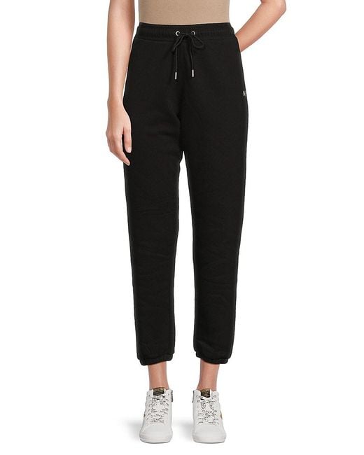 DKNY Black Logo Cropped Joggers